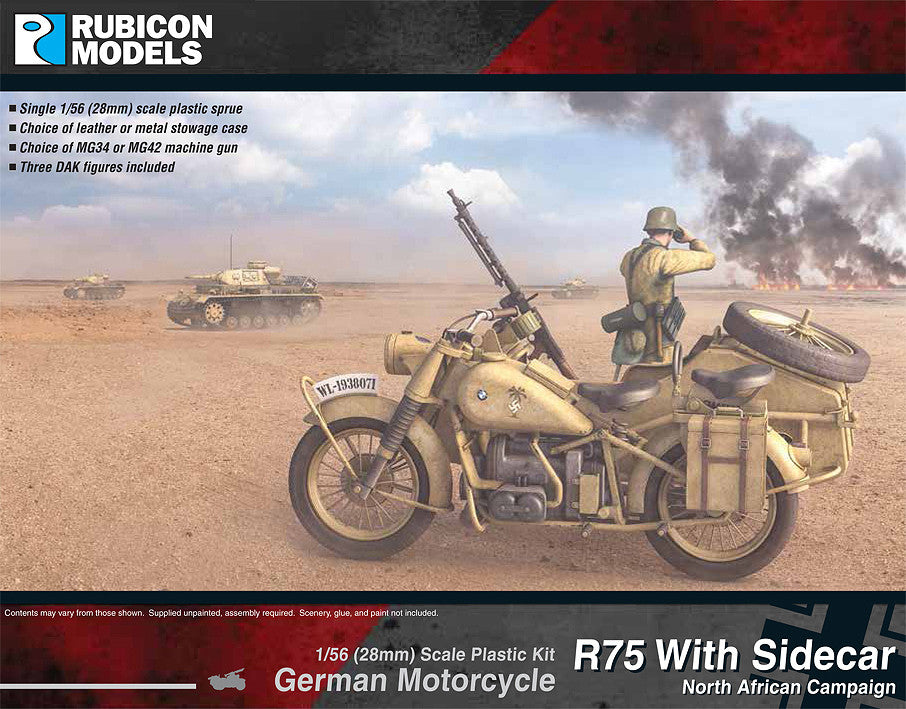 German Motorcycle R75 with Sidecar (DAK) and Feldgendarmerie Bike