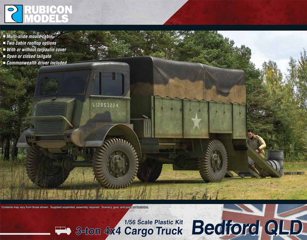 Bedford QLD 3-ton 4x4 Cargo Truck with British QLD Truck Crew Set 1 Bundle