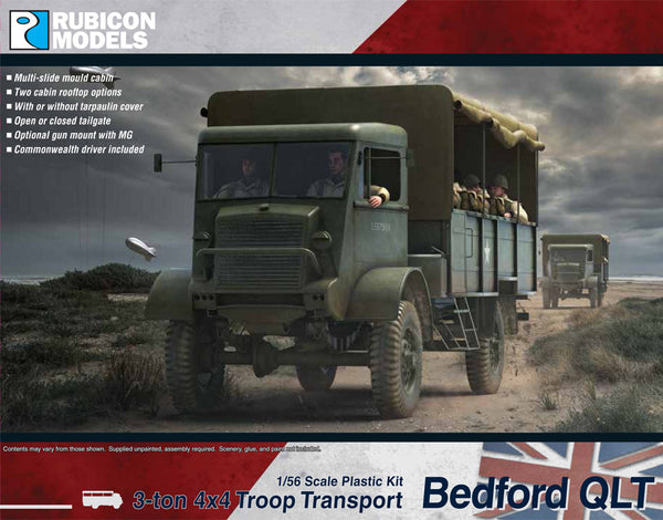 Bedford QLT 3-ton 4x4 Troop Transport with British QLT Truck Passengers Set 1 Bundle