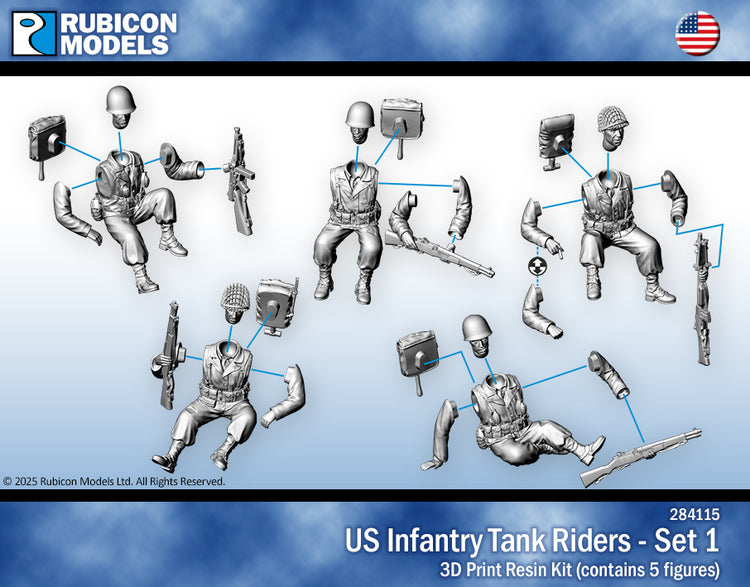 284115 US Infantry Tank Riders Set 1- Resin – Rubicon Models USA