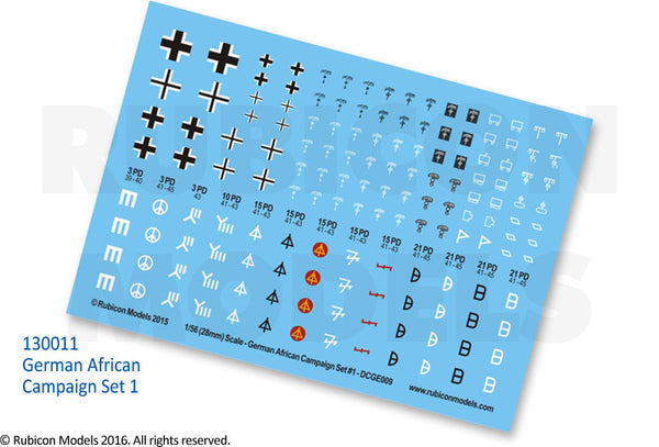 ~130011 German African Campaign Set 1 Decal Sheet