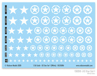 ~130055 US Star Set 1 (White US Star) Decal Sheet