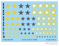 ~130056 US Star Set 2 (Yellow & Dark Grey US Star) Decal Sheet