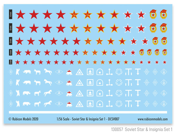 ~130057 Soviet Star & Insignia Set 1 Decal Sheet