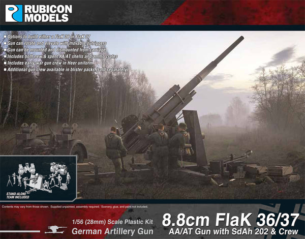 8.8cm FlaK 36/37 AA/AT Gun with SdAh 202 & Crew- 3 Piece Special