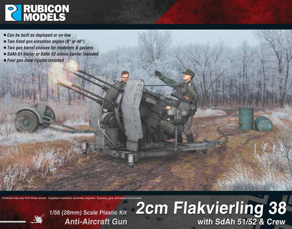 2cm Flakvierling 38 with SdAh 51/52 Trailer & Crew- 3 Piece Special
