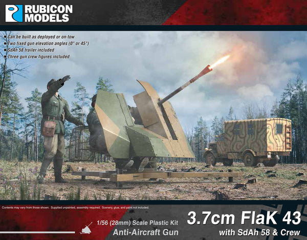 3.7cm FlaK 43 with SdAh 58 Trailer & Crew- 3 Piece Special