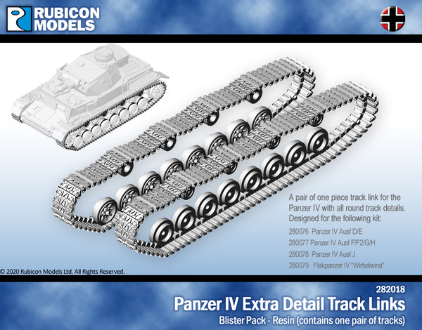 282018 Panzer IV Extra Detail Track Links- Resin