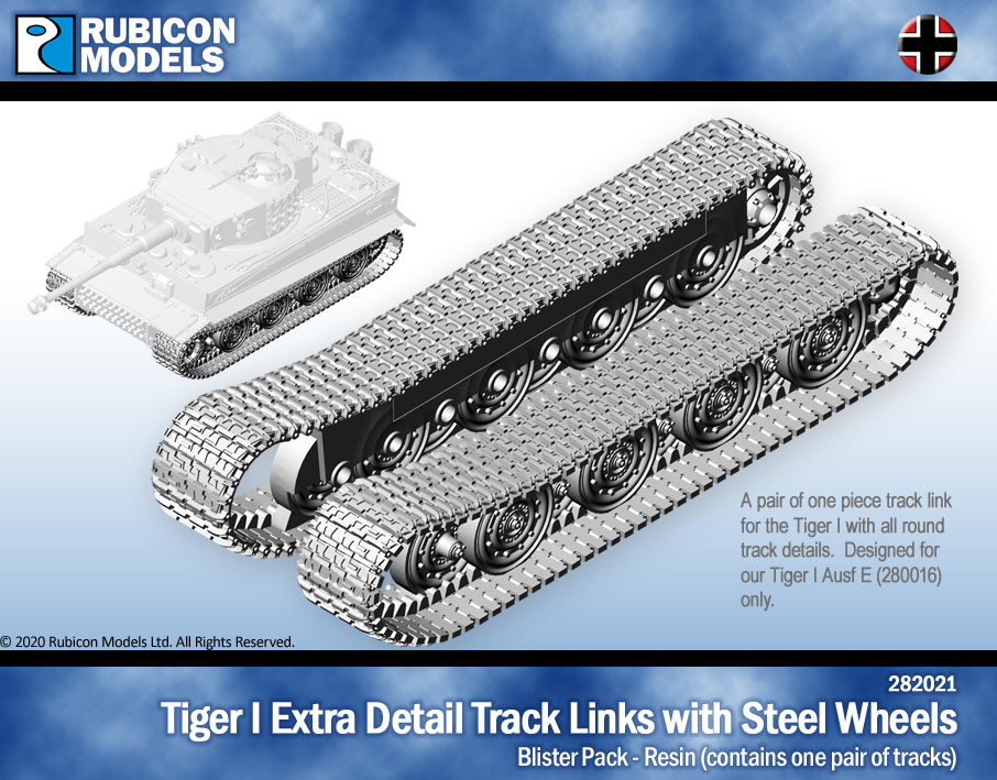 282021 Tiger I Extra Detail Track Link with Steel Wheels