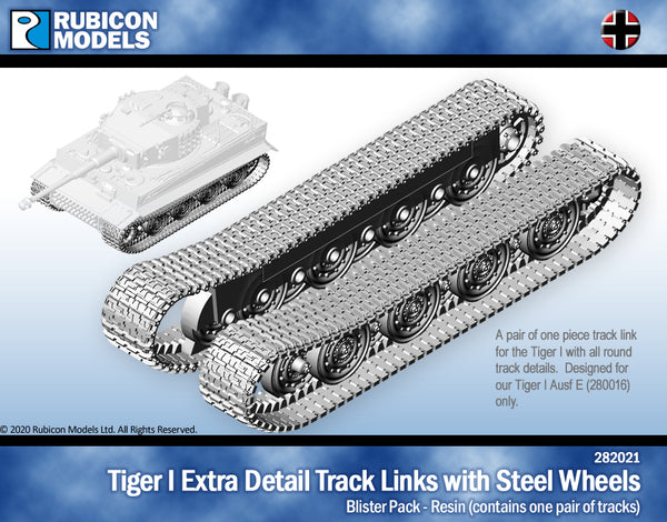 282021 Tiger I Extra Detail Track Link with Steel Wheels- Resin