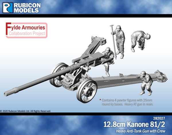 282027 12.8cm Kanone 81/2 with crew- Resin+Pewter