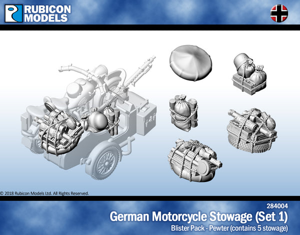 284004 German Motorcycle Stowage (Set 1)- Pewter
