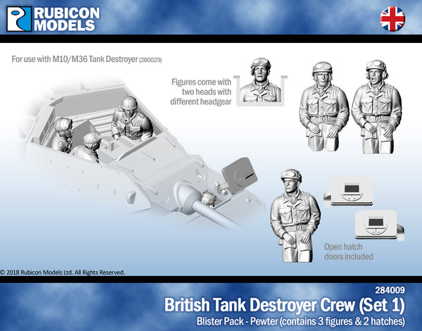 284009 British Tank Destroyer Crew (Set 1)- Pewter