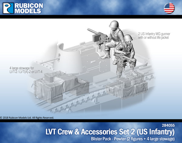 284055 LVT Crew & Accessories Set 2: US Infantry with Stowage for LVT-2/LVT(A)-2/LVT4- Pewter