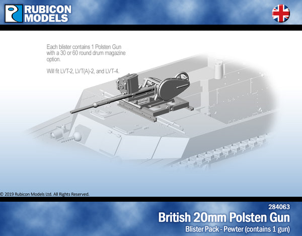 284063 British 20mm Polsten Gun for LVT- Pewter
