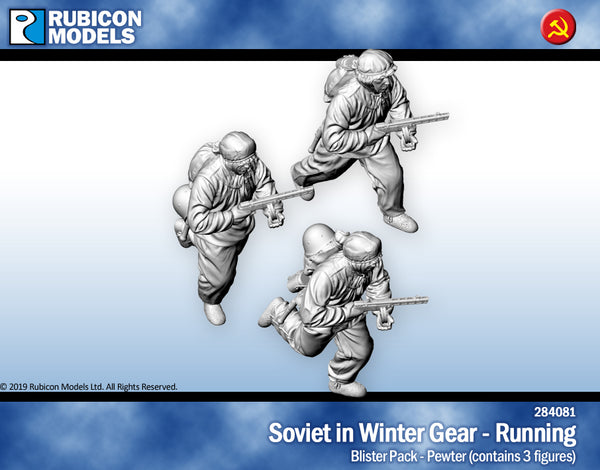 284081 Soviet Infantry in Winter Gear Running- Pewter