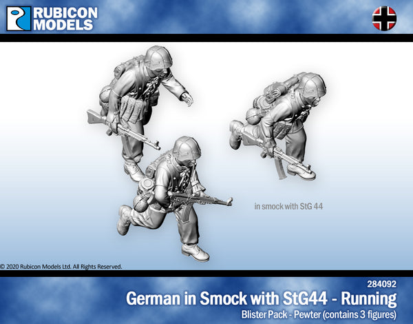 284092 German Infantry in Smock with StG44 Running- Pewter
