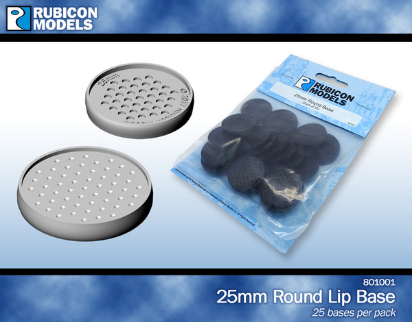 ~801001 25mm Round Bases- 1 Package of 25 Bases