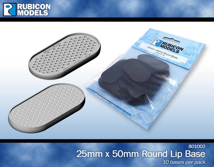 ~801002 25mm x 50mm Round Edge Bases- - 1 Package of 10 Bases – Rubicon ...